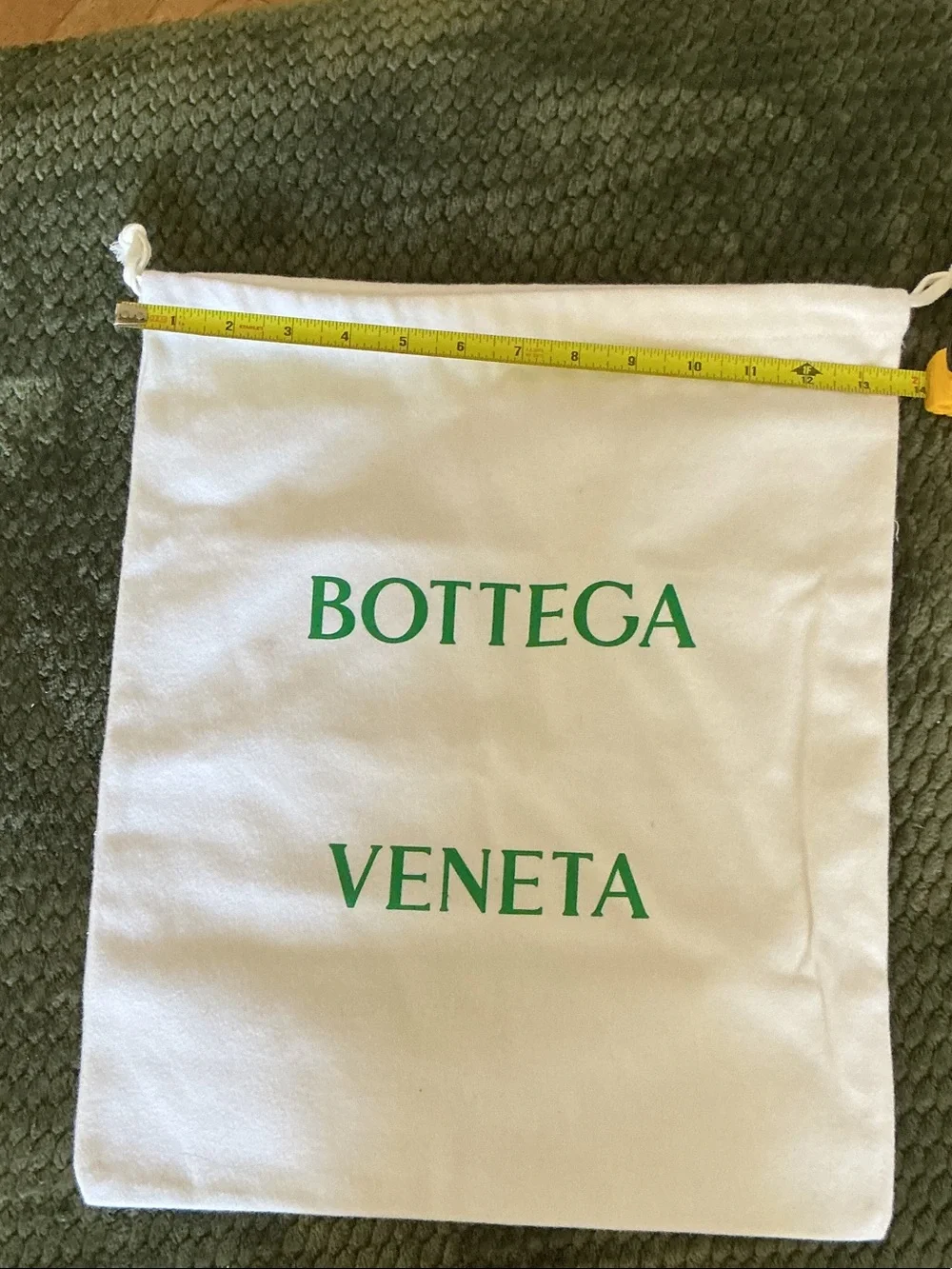 Bottega Veneta  Large White Dust Bag with Green Logo